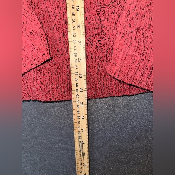 Red/Orange Cable Knit Crewneck Sweater - Picture 4 of 5